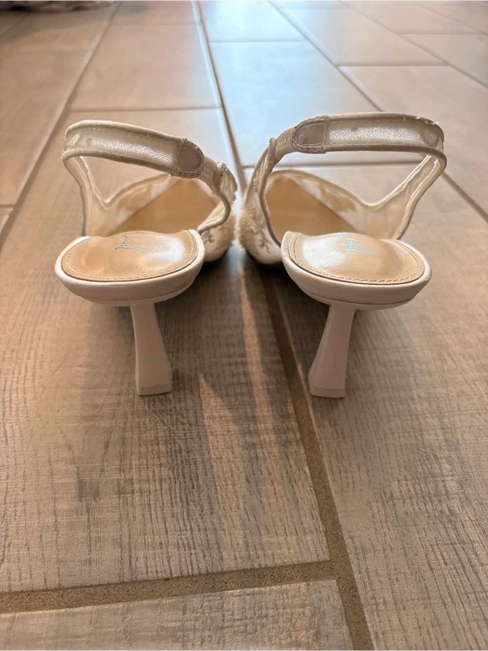 Betsey Johnson Ivory Beaded Pointed-Toe Slingback Heels - Picture 9 of 12